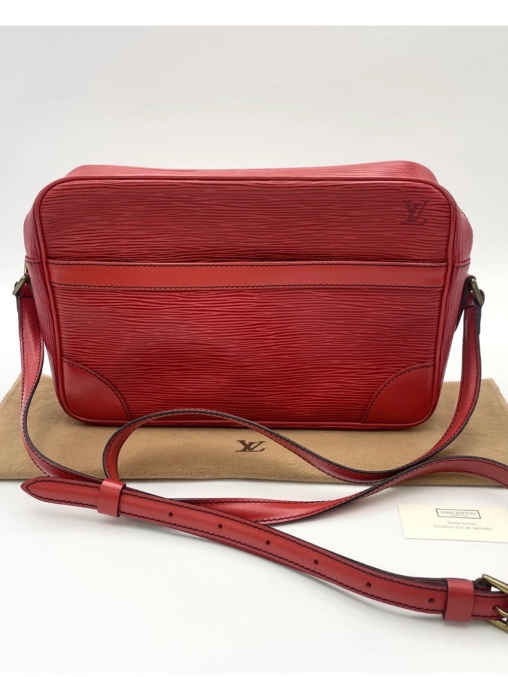 Louis Vuitton Red Epi Leather Camera Bag